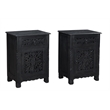 Taran Designs Monte 1-drawer 1-door Solid Wood Nightstand (Right) in Black