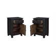 Taran Designs Monte 1-drawer 1-door Solid Wood Nightstand (Right) in Black