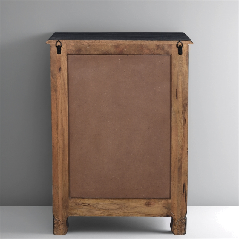 Taran Designs Monte 1-drawer 1-door Solid Wood Nightstand (Right) in Black
