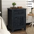 Taran Designs Monte 1-drawer 1-door Solid Wood Nightstand (Right) in Black
