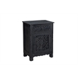 Taran Designs Monte 1-drawer 1-door Solid Wood Nightstand (Right) in Black