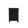 Taran Designs Monte 1-drawer 1-door Solid Wood Nightstand (Right) in Black