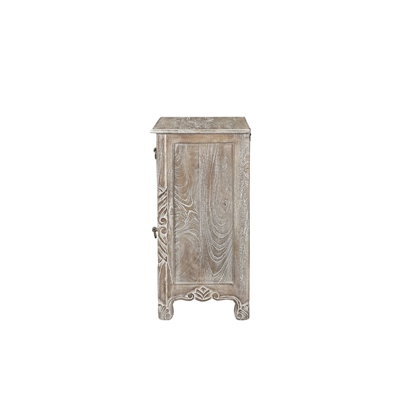 Taran Designs Monte 1-drawer 1-door Solid Wood Nightstand (Left) in Gray