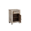 Taran Designs Monte 1-drawer 1-door Solid Wood Nightstand (Right) in Gray