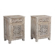 Taran Designs Monte 1-drawer 1-door Solid Wood Nightstand (Right) in Gray