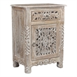 Taran Designs Monte 1-drawer 1-door Solid Wood Nightstand (Right) in Gray