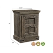 Taran Designs Baker 1-door Solid Wood Nightstand (Right) in Dark Brown