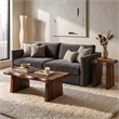 Taran Designs Darcy Live Edge Solid Wood Coffee Table in Dark Brown