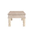 Taran Designs Milton Carved Solid Wood Coffee Table in White