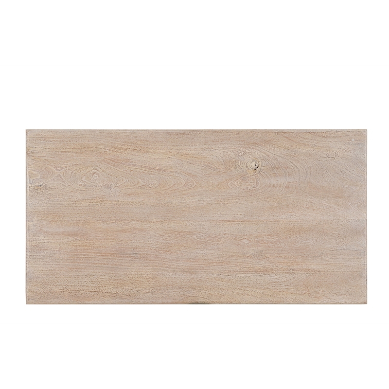 Taran Designs Milton Carved Solid Wood Coffee Table in White