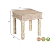 Taran Designs Milton Carved Square Solid Wood End Table in White
