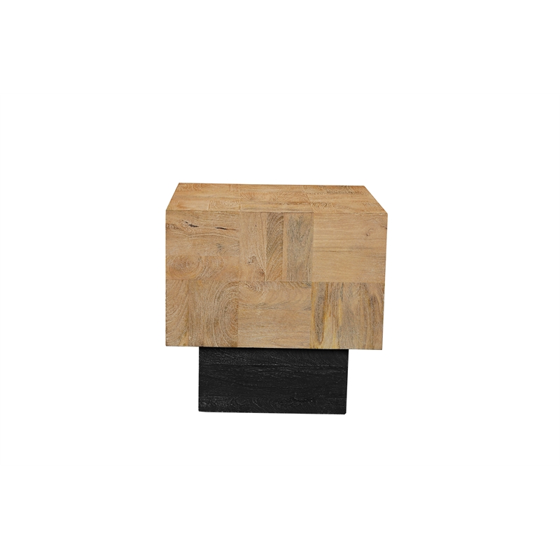 Taran Designs Maria Modern Solid Wood Square End Table in Brown
