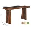 Taran Designs Darcy Live Edge Solid Wood Console Table in Dark Brown