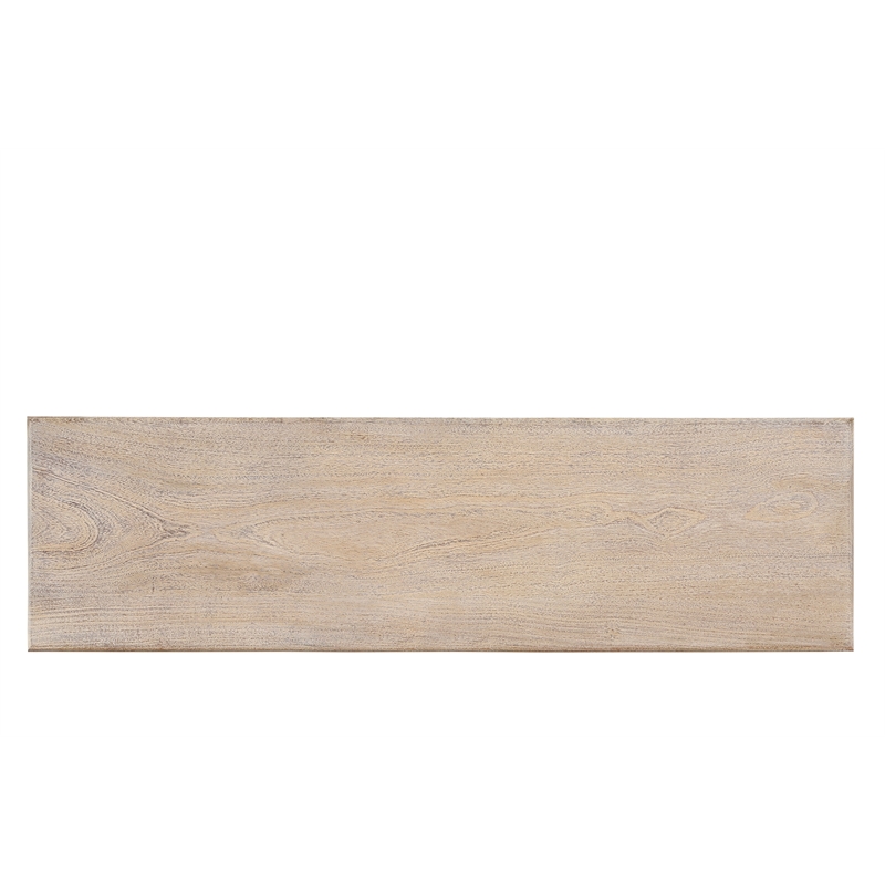 Taran Designs Milton Carved Solid Wood Console Table in White