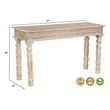Taran Designs Milton Carved Solid Wood Console Table in White