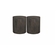 Taran Designs Maria Solid Wood Drum Coffee Table in Dark Gray