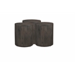 Taran Designs Maria Solid Wood Drum Coffee Table in Dark Gray