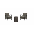 Taran Designs Maria Solid Wood Drum Coffee Table in Dark Gray