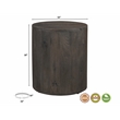 Taran Designs Maria Solid Wood Drum Coffee Table in Dark Gray