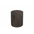 Taran Designs Maria Solid Wood Drum Coffee Table in Dark Gray