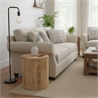 Taran Designs Maria Solid Wood Drum Coffee Table in Brown
