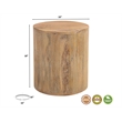 Taran Designs Maria Solid Wood Drum Coffee Table in Brown