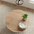 Taran Designs Maria Solid Wood Drum Coffee Table in Brown