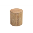 Taran Designs Maria Solid Wood Drum Coffee Table in Brown
