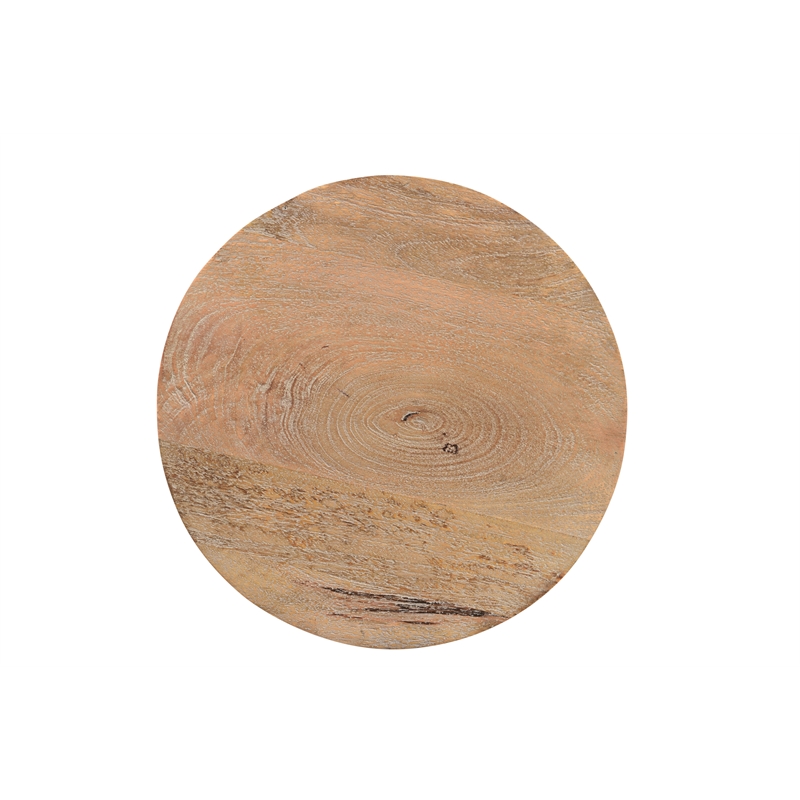 Taran Designs Maria Solid Wood Drum Coffee Table in Brown