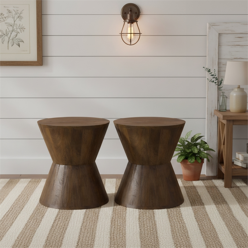 Taran Designs Maria Solid Wood Coffee Table in Dark Brown