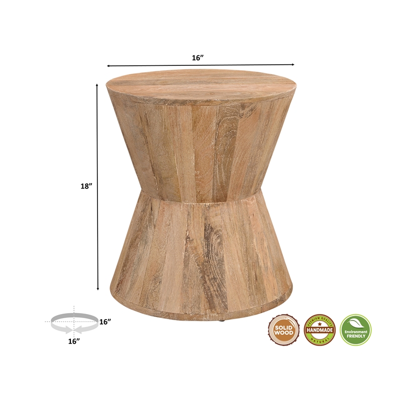 Taran Designs Maria Solid Wood Coffee Table in Brown