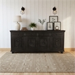 Taran Designs Monte 4-drawer 4-door Carved Solid Wood Sideboard in Black