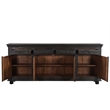 Taran Designs Monte 4-drawer 4-door Carved Solid Wood Sideboard in Black