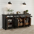 Taran Designs Monte 4-drawer 4-door Carved Solid Wood Sideboard in Black