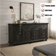 Taran Designs Monte 4-drawer 4-door Carved Solid Wood Sideboard in Black