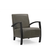 Taran Designs Kenneth Leather Upholstered Solid Wood Accent Chair in Green/Black