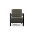 Taran Designs Kenneth Leather Upholstered Solid Wood Accent Chair in Green/Black
