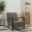 Taran Designs Kenneth Leather Upholstered Solid Wood Accent Chair in Green/Black