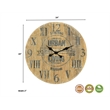 Taran Designs Keaton Round Solid Wood Wall Clock in Weathered Beige