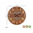 Taran Designs Keaton Round Solid Wood Wall Clock in Dark Brown