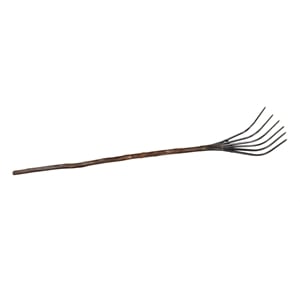 Taran Designs Solid Wood and Metal Decorative Rake in Brown/Black
