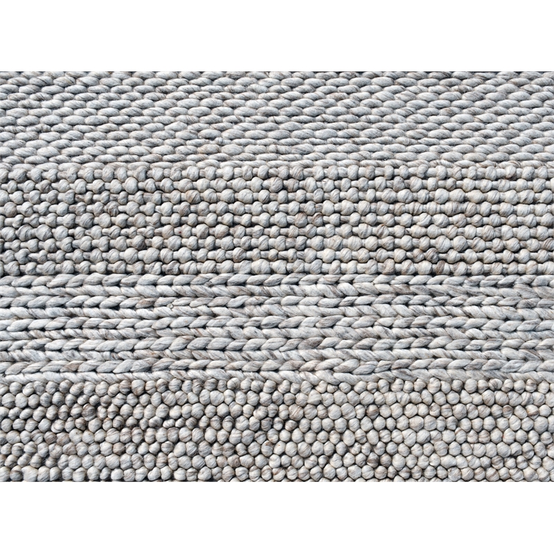 Taran Designs 8' x 10' Contemporary Abstract Stripe Wool Area Rug in Beige