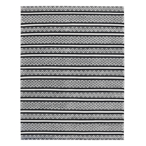 Taran Designs 8' x 10' Geometric Pattern Wool Area Rug in White/Black