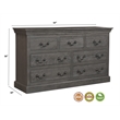 Taran Designs Baker 7-drawer Solid Wood Dresser in Dark Brown