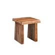 Taran Designs Darcy Live Edge Solid Wood End Table in Brown