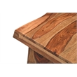 Taran Designs Darcy Live Edge Solid Wood End Table in Brown