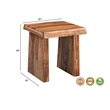 Taran Designs Darcy Live Edge Solid Wood End Table in Brown