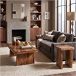 Taran Designs Darcy Live Edge Solid Wood End Table in Brown