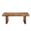 Taran Designs Darcy Live Edge Solid Wood Coffee Table in Brown