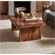 Taran Designs Darcy Live Edge Solid Wood Coffee Table in Brown